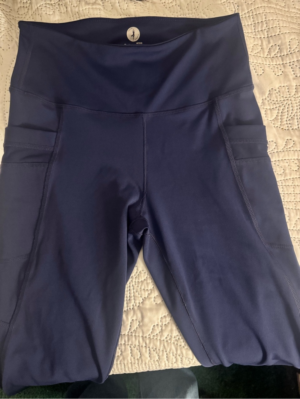 R. Sofia Poly Spandex Periwinkle Yoga Pants - Picture 3 of 3